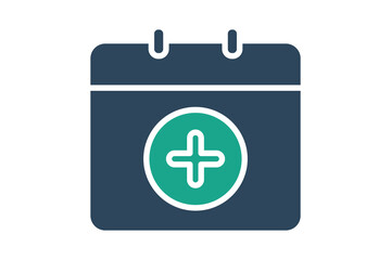 Add calendar icon. solid icon style. icon related to time and date. time elements vector illustration