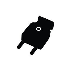 Electrical plug black and white flat vector icon and glyph design