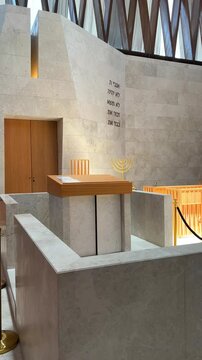 Jewish synagogue interior highlighting spirituality, heritage, and the elegance of modern design