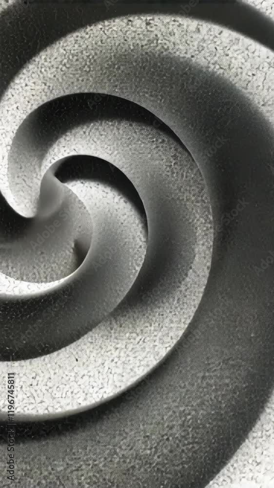Poster intricate spiral pattern showcasing texture and contrast in monochrome colors