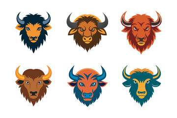 Retro Vintage Buffalo Head Bundle. Rustic Charm in Every Detail