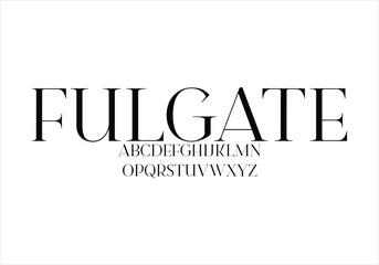 Fulgate font for logo and headline. Isolated vector typeset
