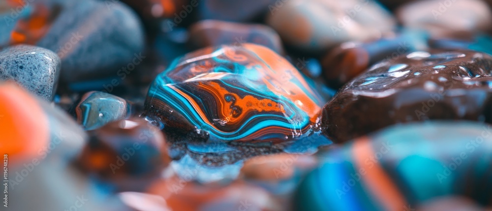 Aufkleber crayon art creates vibrant designs on smooth rocks with intricate colors and patterns