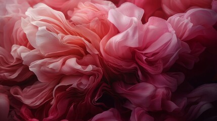 Fototapeta premium Soft petals of pink flowers create a delicate and inviting floral background with rich textures and layers