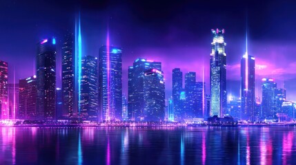 Futuristic City Nightscape
