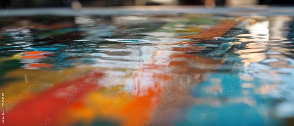 Poster crayon embedded in clear resin creates a vibrant underwater effect with colorful inclusions