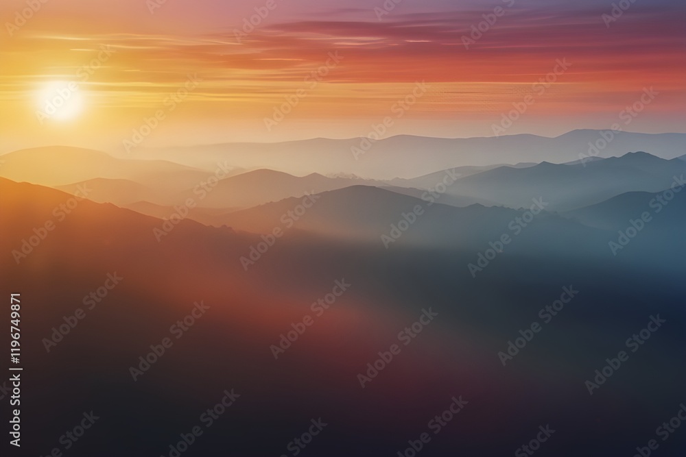 Wall mural Blurred Sunrise Background. Generative AI