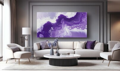 Abstract purple and white combination creates a captivating decorative piece, white glitter, decorative art, colorful patterns, bohemian aesthetic, unique desig
