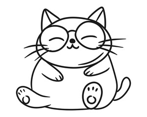 Cat character. Doodle style. Vector.