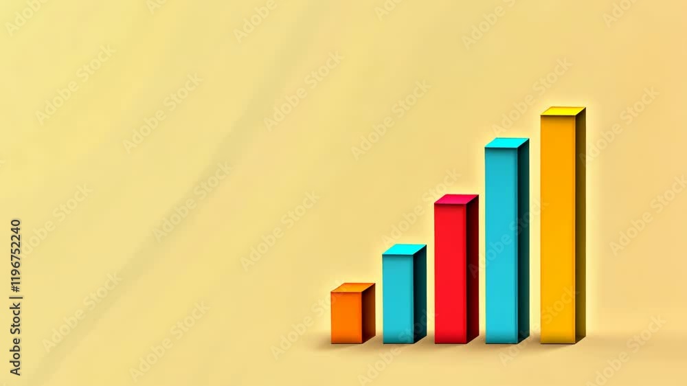 Poster vibrant bar graph representing growth and progress in data analytics visualization