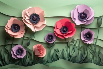 Delicate Paper Flowers in Pastel Shades