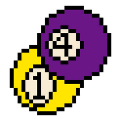 Billiard balls in pixel art style