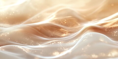 Obraz premium Abstract pale beige brown noisy background, neon reflections texture event flyer, dynamic wave effects, Generative AI