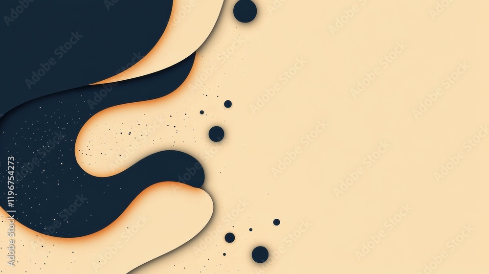 Poster creative abstract background with organic shapes and ample space for custom text and branding purpos