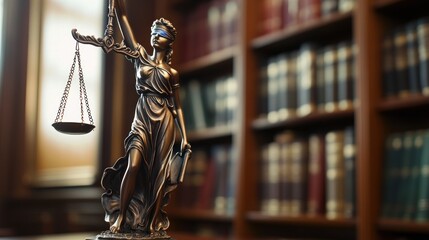 Lady Justice: Symbol of Law and Justice in a Library Setting