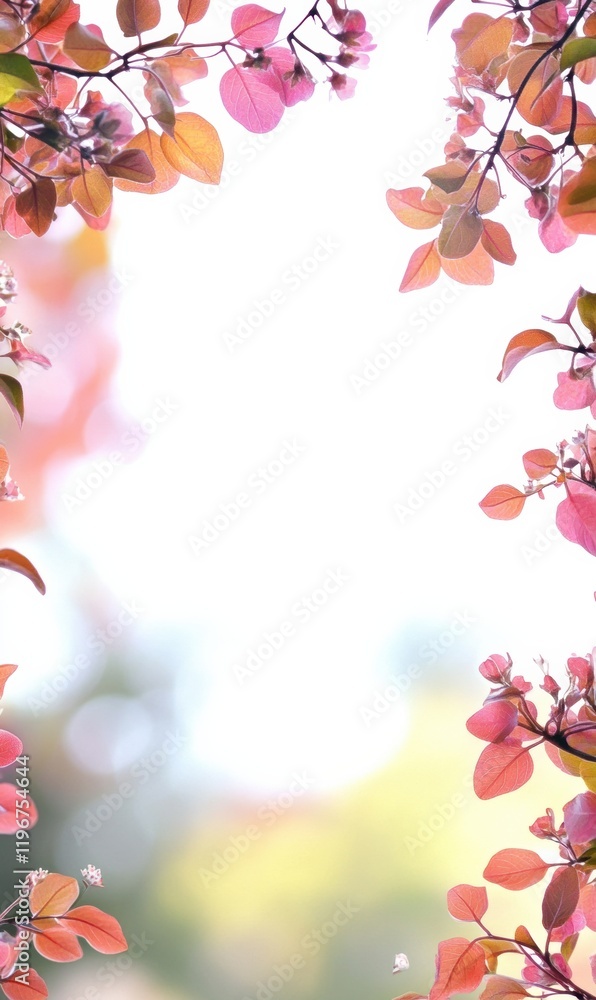 Leinwandbilder vibrant floral frame with empty space for text in a serene garden setting during springtime. generat