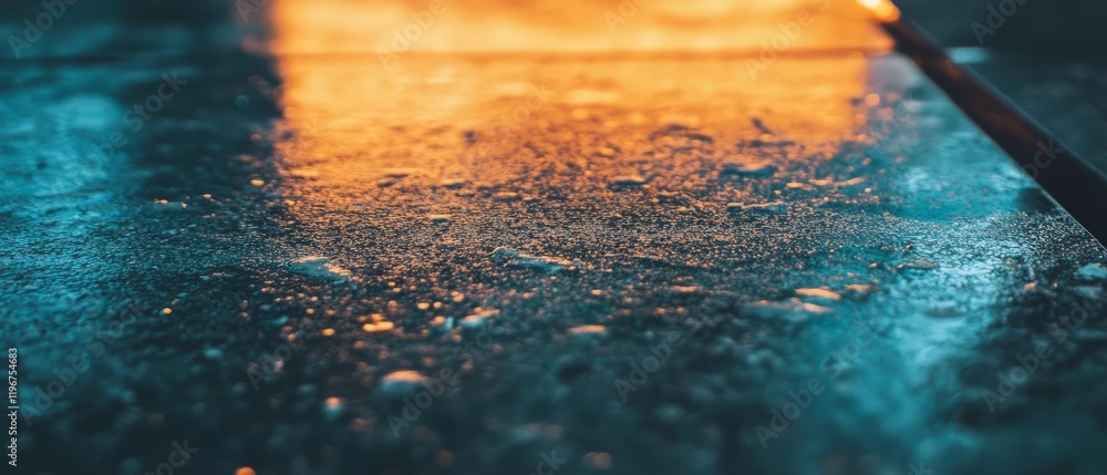 Aufkleber dull metallic surface with matte finish reflecting subtle light in the evening