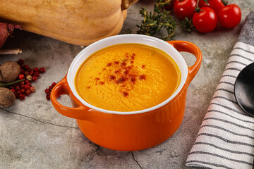 Vegetarian Pumpkin soup with spices