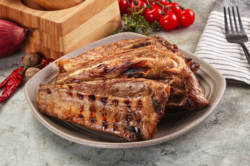 Grilled pork ribs with spices
