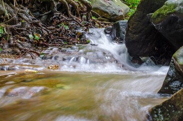 Waterfall in the forest long exposure