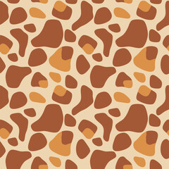 Giraffe skin seamless pattern. Giraffe print. Hand drawn wild animal giraffe skin abstract texture