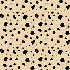 Cheetah skin seamless pattern. Cheetah print. Hand drawn wild animal cheetah skin abstract texture