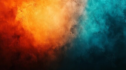 Obraz premium Abstract vivid orange teal gradient background, vivid overlays texture event flyer, high-contrast lighting, Generative AI