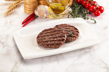 Grilled beef cutlet for burger