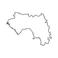 Guinea country simplified map. pencil sketch