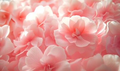 Obraz premium begonia flowers background beautiful Pattern of natural pink petals texture, full blooming in flower garden, selective focus