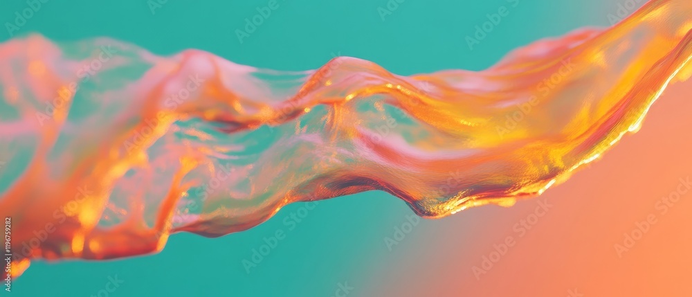 Aufkleber Vibrant colors and abstract shapes create flowing paint patterns in an artistic display