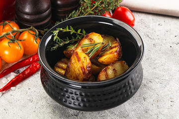 Grilled young small baby potato