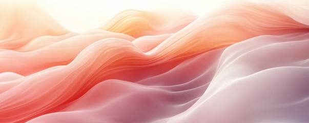 Obraz premium Abstract soft peach lavender psychedelic background, color blend texture event flyer, dynamic wave effects, Generative AI