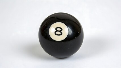 Black billiard ball with number eight cut out