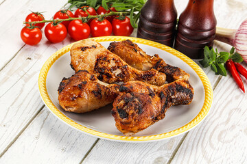 Hot and tasty chicken drumstick barbecue