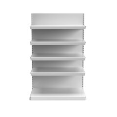 Empty Supermarket Metal Shelving Unit