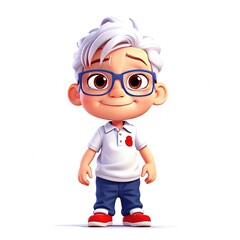 cartoon boy  illustration isolated on white background