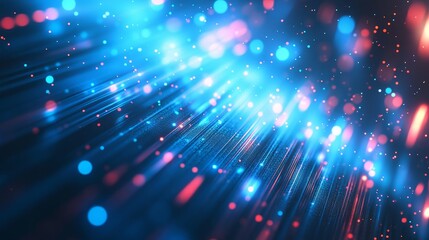 Abstract electric neon cyan gradient background, light beams texture digital wallpaper, copy space provided, Generative AI