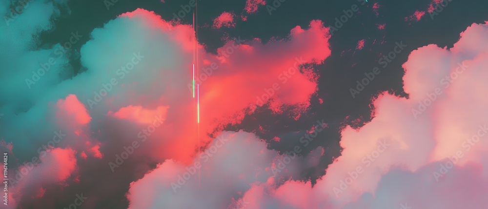 Poster sky filled with clouds and a gentle drizzle captures a serene moment in nature