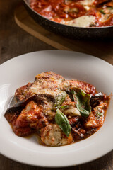 eggplants parmigiana casserole, traditional italian recipe