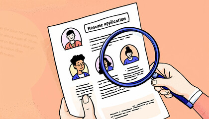 Job applicant review process requires careful examination of resumes for potential hires with diverse backgrounds and experiences