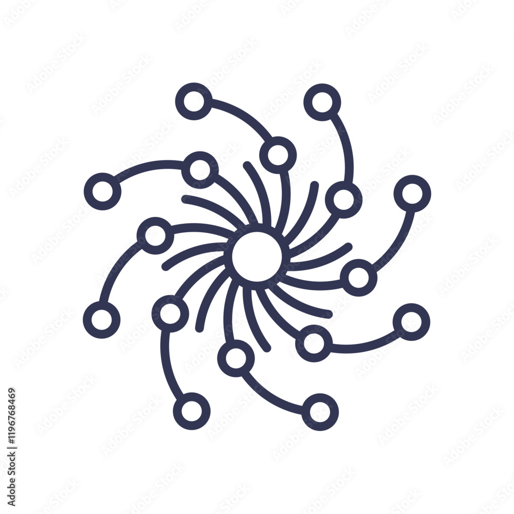 Poster abstract network symbolizing interconnected growth and exploration.