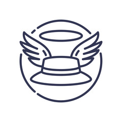 A hat with wings and a halo symbolizes ethical behavior and good intentions.