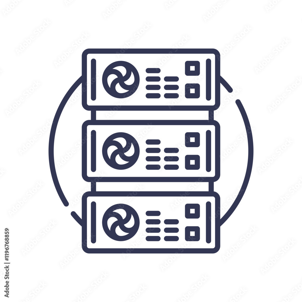 Poster illustration of server racks symbolizing data center infrastructure management.