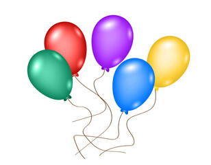 set of balloons for holidays and parties balloons on transparent background vector design