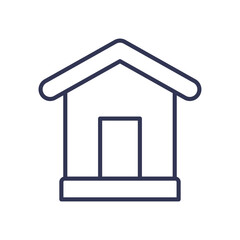Simple house icon representing home or main navigation.