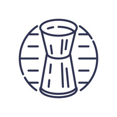 Line art of a jigger symbolizing precision in measurement.