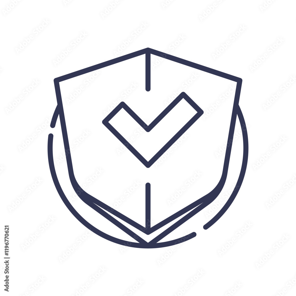 Aufkleber shield with checkmark symbolizes quality assurance and reliability.