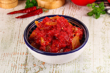 Hungarian Lecho with bell pepper and tomato
