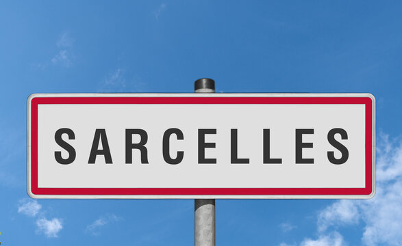 SARCELLES panneau entr&eacute;e d'agglom&eacute;ration, (symbolique)